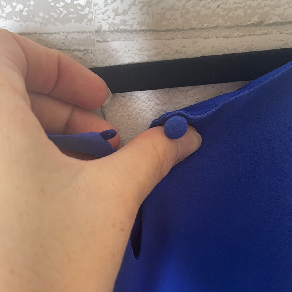 NWT Naked Zibra Blue Off the Shoulder Ruffle Dress - Picture 8 of 14